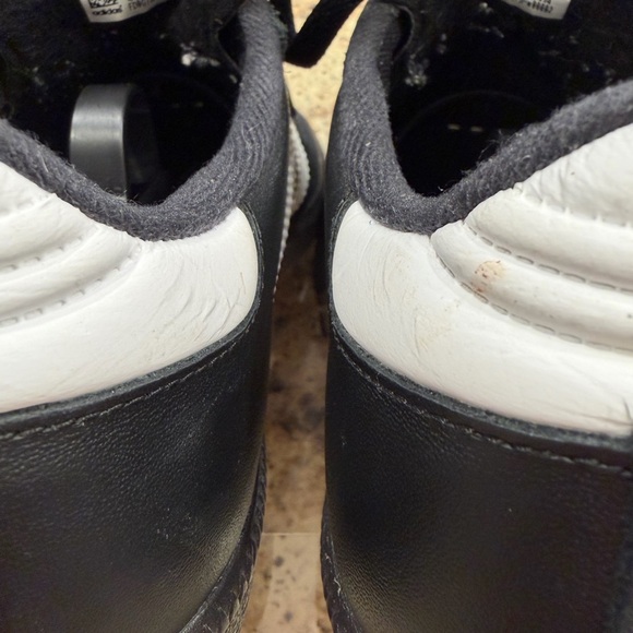 Adidas Samba Black White Sneakers Long Tongue With Red Writing Mens 6.5 - Picture 8 of 16